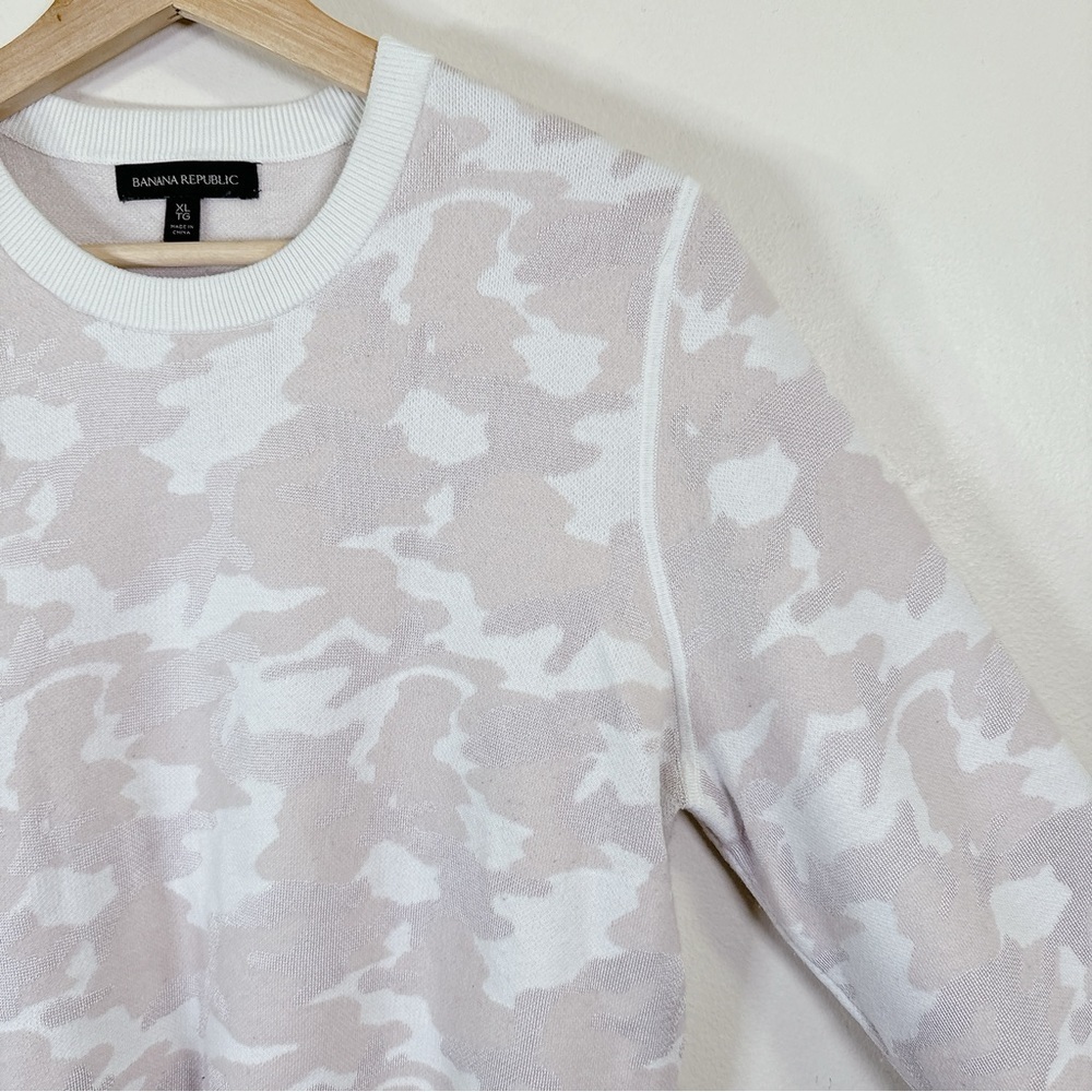 Banana Republic Camo-Print Jacquard Crew Neck Wool Sweater - Picture 8 of 16